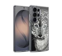 Head Case Designs Officially Licensed Stanley Morrison Blue Eyed Snow Leopard Cat Black And White Gel Case [Military Grade] Compatible with Samsung Galaxy S26 Ultra and Compatible with MagSafe