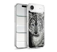 Head Case Designs Officially Licensed Stanley Morrison Blue Eyed Snow Leopard Cat Black And White Gel Case [Military Grade Protection] Compatible with Apple iPhone 17 Air and Compatible with MagSafe