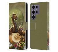 Head Case Designs Officially Licensed Stanley Morrison Brown Coffee Dragon Dragonfly Art Leather Wallet Case Compatible with Samsung Galaxy S25 Ultra
