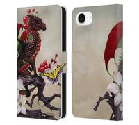 Head Case Designs Officially Licensed Stanley Morrison Cherry Tree, Dragon, Butterfly Art Leather Wallet Case Compatible With Apple iPhone 16e