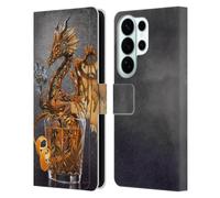 Head Case Designs Officially Licensed Stanley Morrison Gold Steampunk Drink Dragons Leather Wallet Case Compatible With Samsung Galaxy S26 Ultra