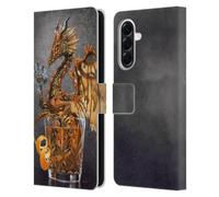 Head Case Designs Officially Licensed Stanley Morrison Gold Steampunk Drink Dragons Leather Wallet Case Compatible With Samsung Galaxy A56 5G