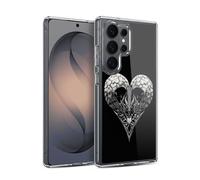 Head Case Designs Officially Licensed Stanley Morrison Gothic Dragon Heart Black And White Gel Case [Military Grade Protection] Compatible with Samsung Galaxy S26 Ultra and Compatible with MagSafe