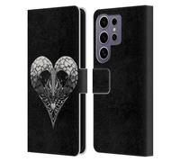 Head Case Designs Officially Licensed Stanley Morrison Gothic Dragon Heart Black and White Leather Wallet Case Compatible with Samsung Galaxy S25 Ultra