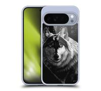 Head Case Designs Officially Licensed Stanley Morrison Gray Wolf With Dragon Marking Black And White Gel Case [Military Grade] Compatible with Google Pixel 10 Pro XL and Compatible with MagSafe
