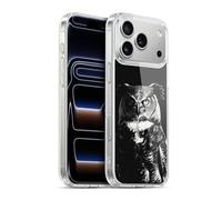 Head Case Designs Officially Licensed Stanley Morrison Great Horned Owl Black And White Gel Case [Military Grade Protection] Compatible with Apple iPhone 17 Pro Max and Compatible with MagSafe