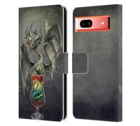 Head Case Designs Officially Licensed Stanley Morrison Green Zombie Drink Dragons Leather Wallet Case Compatible With Google Pixel 7a