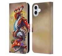 Head Case Designs Officially Licensed Stanley Morrison Mushroom Garden Dragons 3 Leather Wallet Case Compatible With Apple iPhone 16 Plus