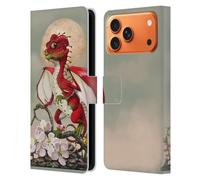 Head Case Designs Officially Licensed Stanley Morrison Red Fruit Garden Dragons 3 Leather Wallet Case Compatible With Apple iPhone 17 Pro Max