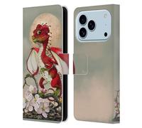 Head Case Designs Officially Licensed Stanley Morrison Red Fruit Garden Dragons 3 Leather Wallet Case Compatible With Apple iPhone 17 Pro