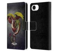 Head Case Designs Officially Licensed Stanley Morrison Red Wine, Dragon, And Grapes Art Leather Wallet Case Compatible With Apple iPhone 16e
