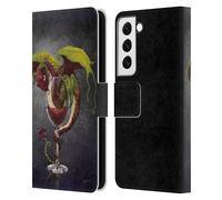 Head Case Designs Officially Licensed Stanley Morrison Red Wine, Dragon, And Grapes Art Leather Wallet Case Compatible With Samsung Galaxy S22 5G