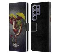 Head Case Designs Officially Licensed Stanley Morrison Red Wine, Dragon, and Grapes Art Leather Wallet Case Compatible with Samsung Galaxy S25 Ultra