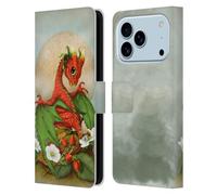 Head Case Designs Officially Licensed Stanley Morrison Strawberry Garden Dragons 3 Leather Wallet Case Compatible With Apple iPhone 17 Pro