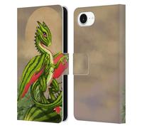 Head Case Designs Officially Licensed Stanley Morrison Watermelon Garden Dragons 3 Leather Wallet Case Compatible With Apple iPhone 16e