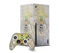 Head Case Designs Officially Licensed Stephanie Law Bee Art Mix Game Console Wrap and Game Controller Skin Bundle Compatible With Xbox Series X