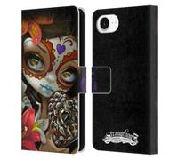 Head Case Designs Officially Licensed Strangeling Day of Dead Heart Charm Art Leather Wallet Case Compatible With Apple iPhone 16e