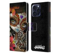 Head Case Designs Officially Licensed Strangeling Day of Dead Heart Charm Art Leather Wallet Case Compatible With Apple iPhone 16 Pro Max