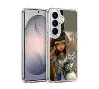 Head Case Designs Officially Licensed Strangeling Egyptian Girl with Cat Art Gel Case [Military Grade Protection] Compatible with Samsung Galaxy S26 and Compatible with MagSafe