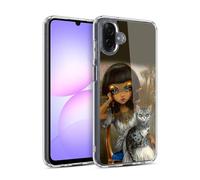 Head Case Designs Officially Licensed Strangeling Egyptian Girl with Cat Art Gel Case [Military Grade Protection] Compatible With Samsung Galaxy A07 4G