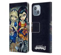Head Case Designs Officially Licensed Strangeling Girls With Cat And Raccoon Art Leather Wallet Case Compatible With Apple iPhone 14