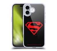 Head Case Designs Officially Licensed Superman DC Comics Black And Red Logos Gel Case [Military Grade Protection] Compatible with Apple iPhone 16 and Compatible with MagSafe