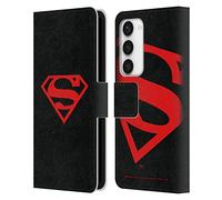 Head Case Designs Officially Licensed Superman DC Comics Black And Red Logos Leather Wallet Case Compatible With Samsung Galaxy S23 5G