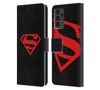 Head Case Designs Officially Licensed Superman DC Comics Black And Red Logos Leather Wallet Case Compatible With Samsung Galaxy A13 (2022)
