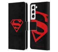 Head Case Designs Officially Licensed Superman DC Comics Black And Red Logos Leather Wallet Case Compatible With Samsung Galaxy S22 5G