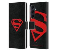 Head Case Designs Officially Licensed Superman DC Comics Black And Red Logos Leather Wallet Case Compatible With Samsung Galaxy A35 5G