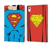 Head Case Designs Officially Licensed Superman DC Comics Classic Costume Logos Leather Wallet Case Compatible With Apple iPad Air 11 2020/2022/2024/2025
