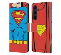 Head Case Designs Officially Licensed Superman DC Comics Classic Costume Logos Leather Wallet Case Compatible With Samsung Galaxy A35 5G