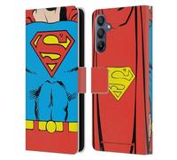 Head Case Designs Officially Licensed Superman DC Comics Classic Costume Logos Leather Wallet Case Compatible With Samsung Galaxy A15