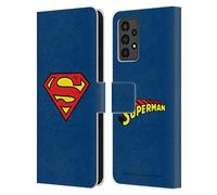 Head Case Designs Officially Licensed Superman DC Comics Classic Logos Leather Wallet Case Compatible With Samsung Galaxy A13 (2022)
