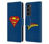 Head Case Designs Officially Licensed Superman DC Comics Classic Logos Leather Wallet Case Compatible With Samsung Galaxy S23+ 5G