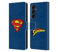 Head Case Designs Officially Licensed Superman DC Comics Classic Logos Leather Wallet Case Compatible With Samsung Galaxy A55 5G