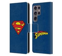Head Case Designs Officially Licensed Superman DC Comics Classic Logos Leather Wallet Case Compatible With Samsung Galaxy S24 Ultra 5G