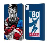 Head Case Designs Officially Licensed Superman DC Comics Collage 80th Anniversary Leather Wallet Case Compatible With Apple iPad Air 11 2020/2022/2024/2025