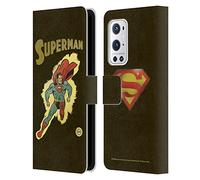 Head Case Designs Officially Licensed Superman DC Comics Comic Vintage Fashion Leather Book Wallet Case Cover Compatible With OnePlus 9 Pro