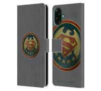 Head Case Designs Officially Licensed Superman DC Comics Distressed Badge Logos Leather Wallet Case Compatible With Samsung Galaxy A07