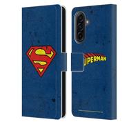 Head Case Designs Officially Licensed Superman DC Comics Distressed Logos Leather Wallet Case Compatible With Samsung Galaxy A17 4G / 5G