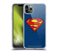 Head Case Designs Officially Licensed Superman DC Comics Distressed Look Logos Soft Gel Case Compatible With Apple iPhone 11 Pro Max