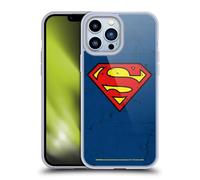 Head Case Designs Officially Licensed Superman DC Comics Distressed Look Logos Soft Gel Case Compatible With Apple iPhone 13 Pro Max