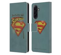Head Case Designs Officially Licensed Superman DC Comics Japanese Logo Vintage Fashion Leather Wallet Case Compatible With Samsung Galaxy A17 4G / 5G