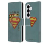 Head Case Designs Officially Licensed Superman DC Comics Japanese Logo Vintage Fashion Leather Wallet Case Compatible With Samsung Galaxy S26