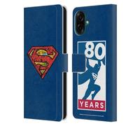 Head Case Designs Officially Licensed Superman DC Comics Logo 80th Anniversary Leather Wallet Case Compatible With Samsung Galaxy A07