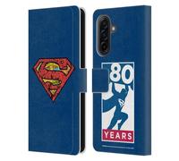 Head Case Designs Officially Licensed Superman DC Comics Logo 80th Anniversary Leather Wallet Case Compatible With Samsung Galaxy A17 4G / 5G