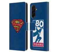 Head Case Designs Officially Licensed Superman DC Comics Logo 80th Anniversary Leather Wallet Case Compatible With Samsung Galaxy A36 5G