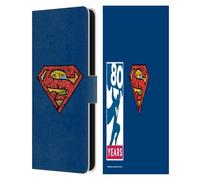 Head Case Designs Officially Licensed Superman DC Comics Logo 80th Anniversary Leather Wallet Case Compatible With Samsung Galaxy S25 FE
