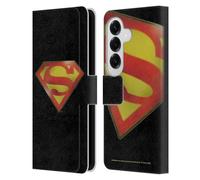 Head Case Designs Officially Licensed Superman DC Comics Logo Vintage Fashion Leather Wallet Case Compatible With Samsung Galaxy S26